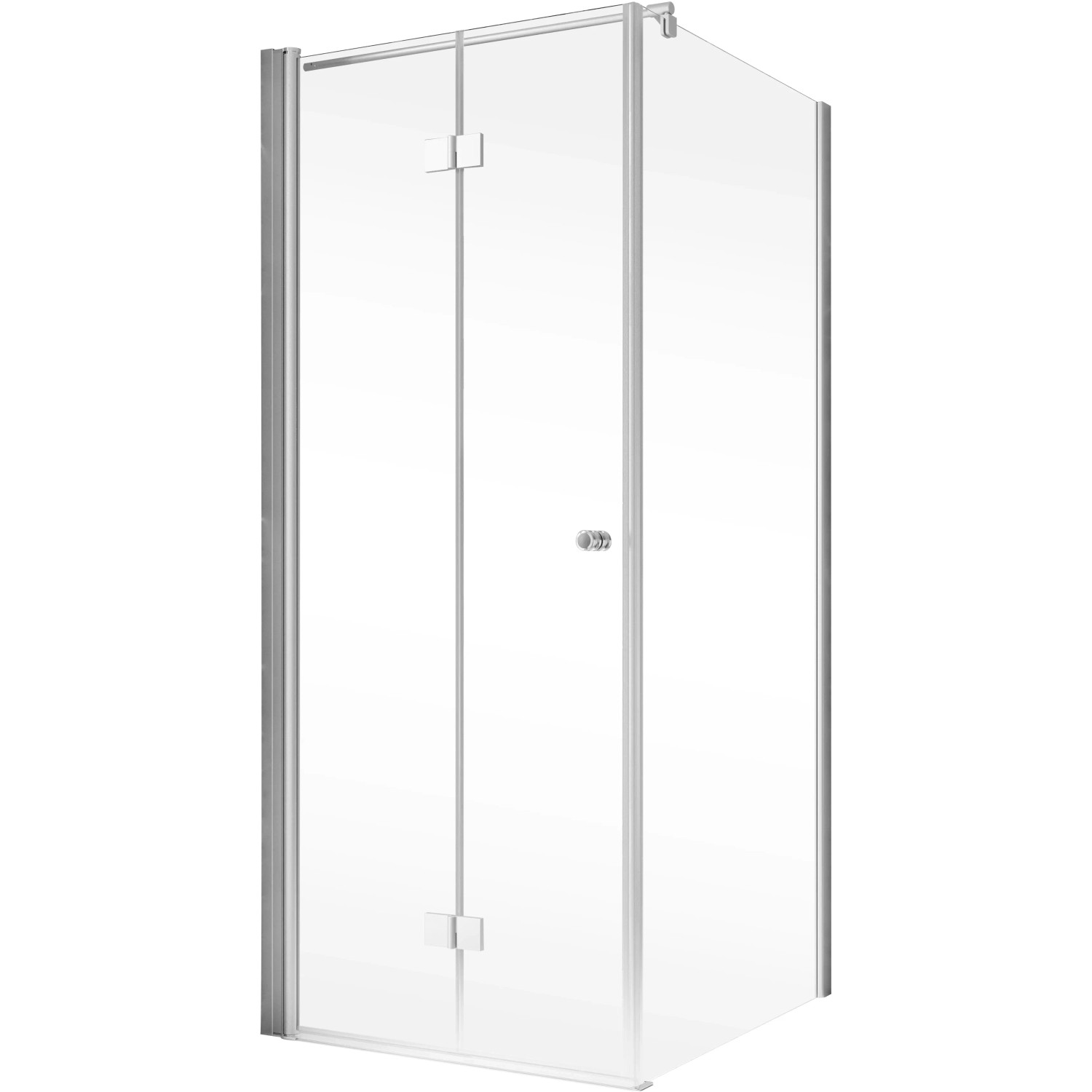 Schulte ExpressPlus Drehfalttür mit Seitenwand, Alu-Natur, 200x90 cm, für barrierefreies Duschen.