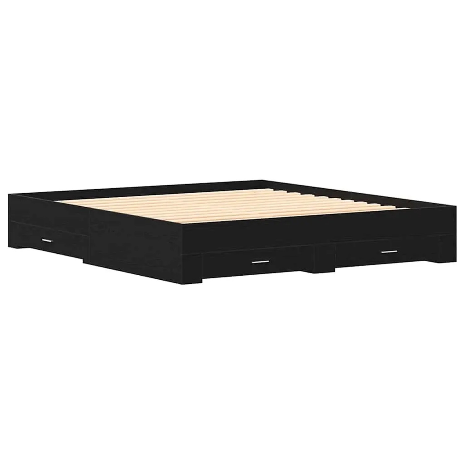 vidaXL Bettrahmen Schwarz Eichen-Optik 180 x 200 cm Holzwerkstoff 3333962