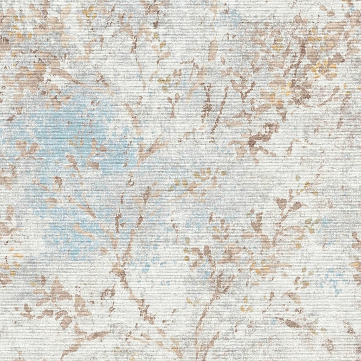 PROFHOME 396502-GU Landhaus Tapete Floral Matt Blau Beige Gold 0,53 m x 10, günstig online kaufen