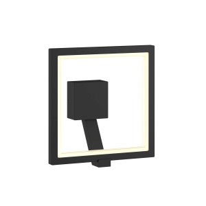 Lucande LED Wandleuchte Außen Square 9619157 Modern in Schwarz aus Aluminium 1-flammig