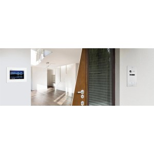 Balter EVO Video-Türsprechanlage mit Monitor und Türstation in Schwarz für Einfamilienhäuser.