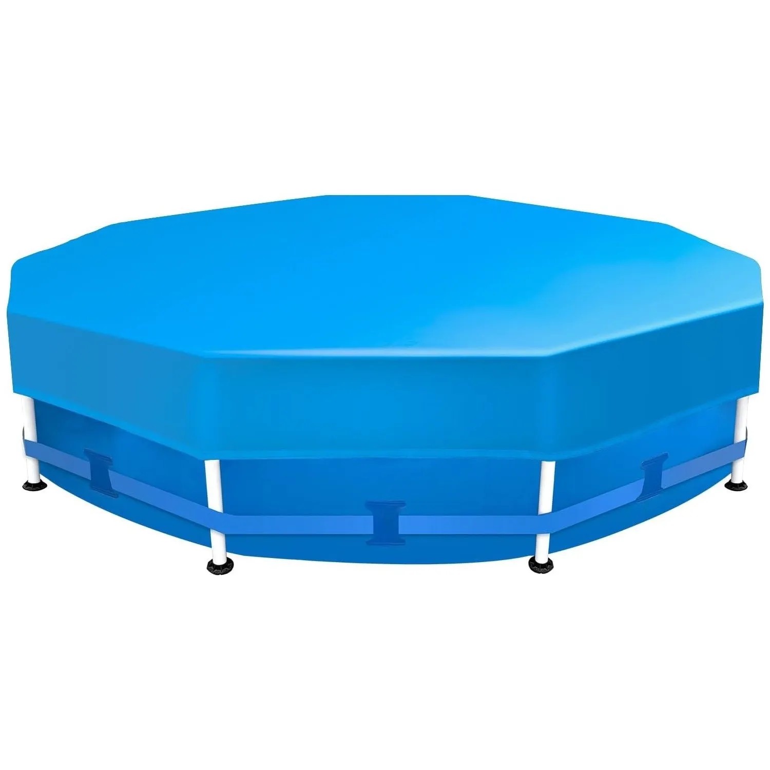 Sekey Poolabdeckung Rund Blau 457cm Pool Abdeckplane Blau