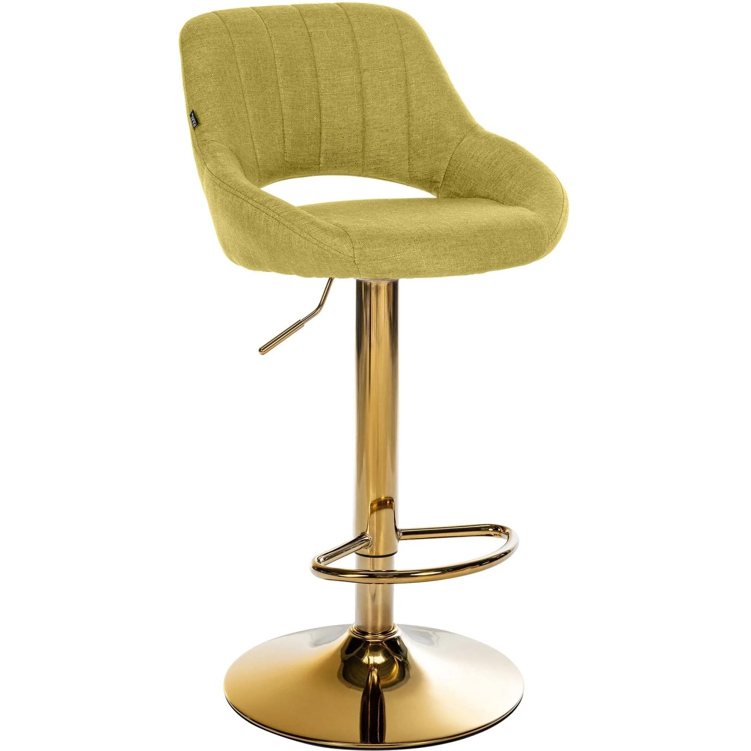 CLP Barhocker Milet Stoff Grün/Gold
