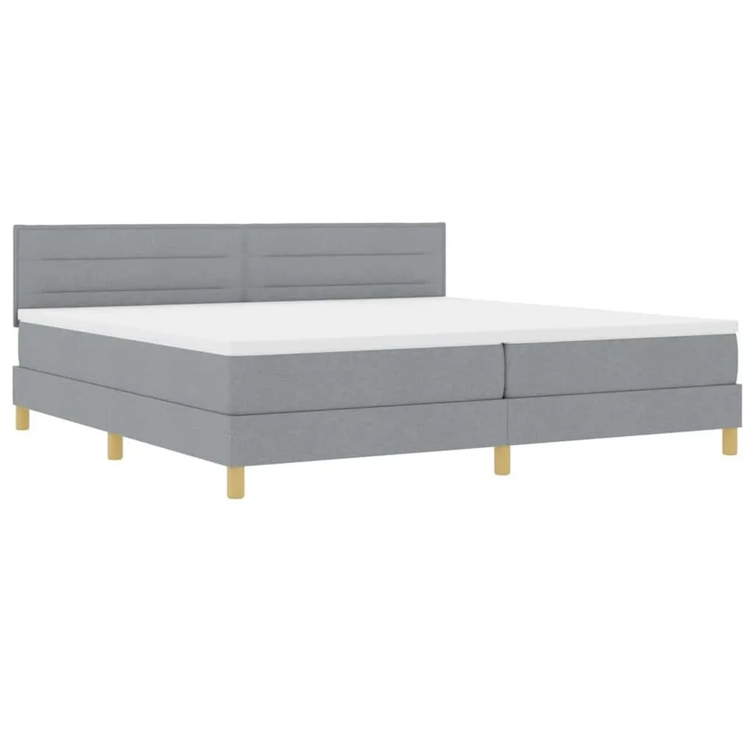 vidaXL LED Boxspringbett mit Matratze Hellgrau 200 x 200 cm Stoff 3342387 günstig online kaufen