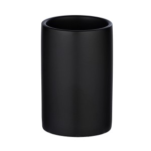 Wenko Zahnputzbecher Polaris, schwarz matt, aus Keramik.