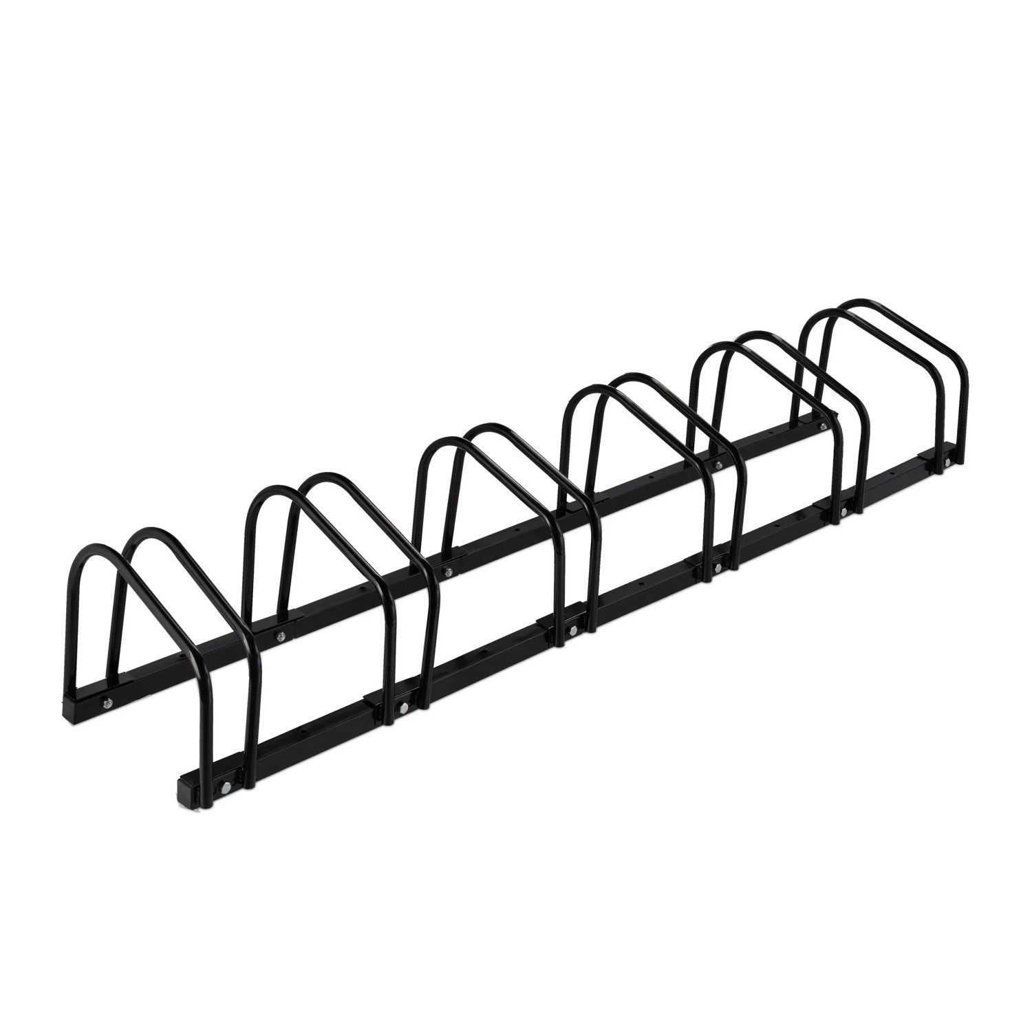 Relaxdays Fahrradständer Stahl Schwarz Für 6 Fahrräder Verstellbar 27 cm x 163,5 cm x 33 cm 6,5 kg