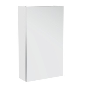 Weißer Badmobil Juna Spiegelschrank, 40x68x15,8 cm, für Badezimmer.