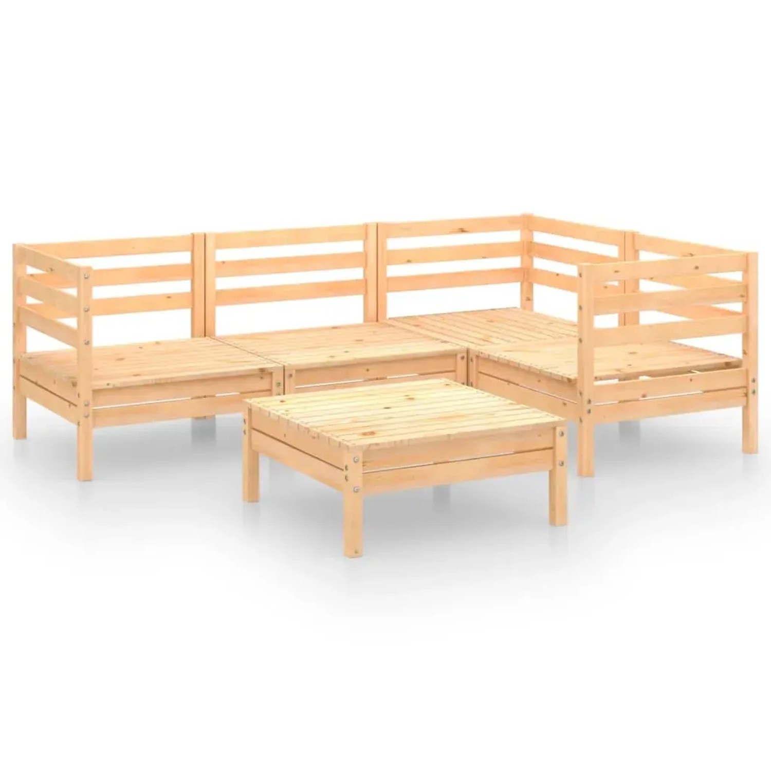 vidaXL 5-Tlg Garten-Lounge-Set Massivholz Kiefer 3082692