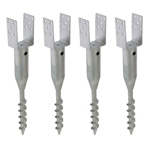 4 feuerverzinkte TRUTZHOLM U-Profil Bodenhülsen 9x9 cm zum Einschrauben für Zaunbau & Pfosten. Robust & stabil.