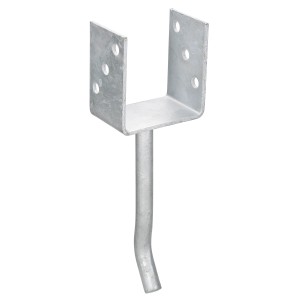 U-förmiger Pfostenträger mit Steindolle, 200x91x60 mm, feuerverzinkt für Holzpfosten 90 mm.