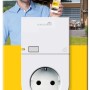 Weiße Funk-Steckdose für Innen, zur Steuerung von Lampen & Geräten per App.