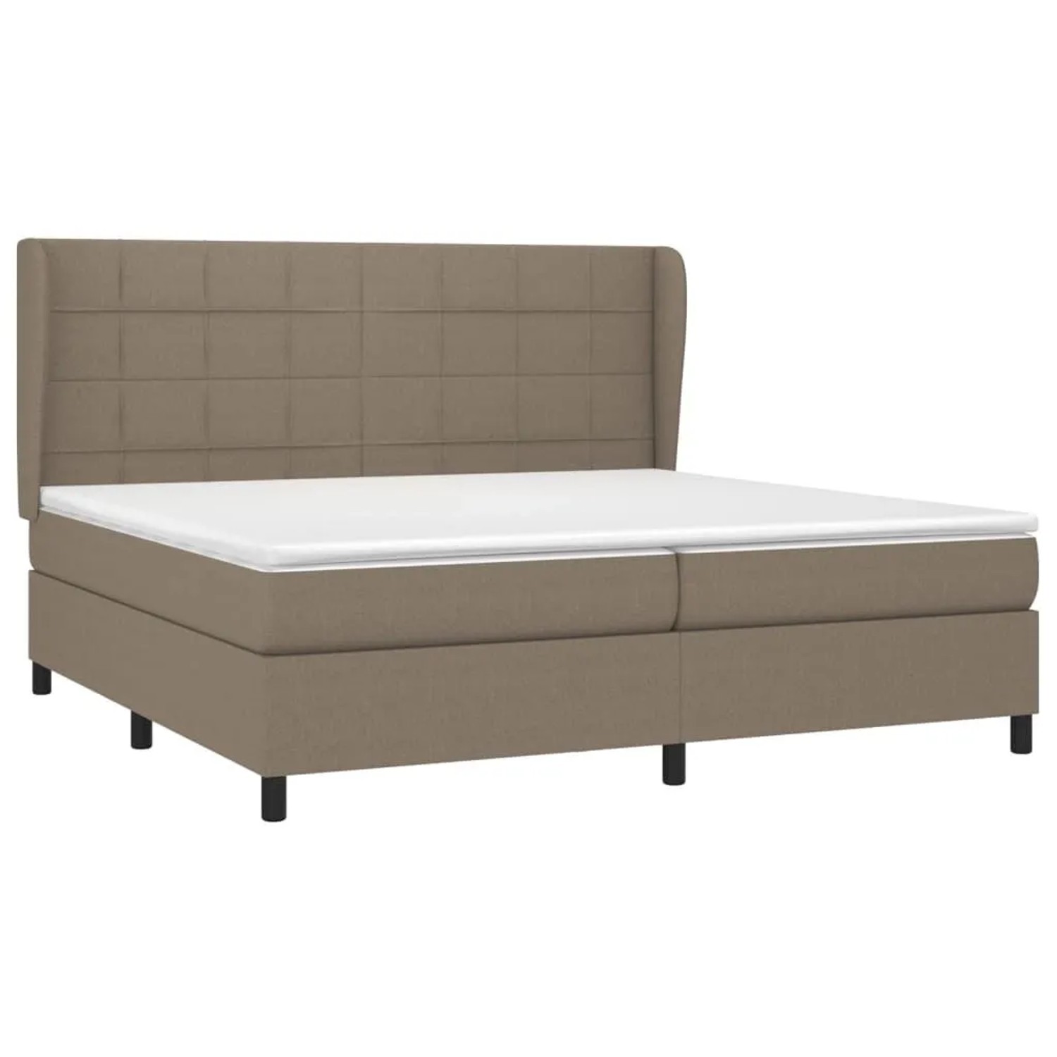 vidaXL Boxspringbett mit Matratze Taupe 200x200 cm Stoff 3127993 günstig online kaufen