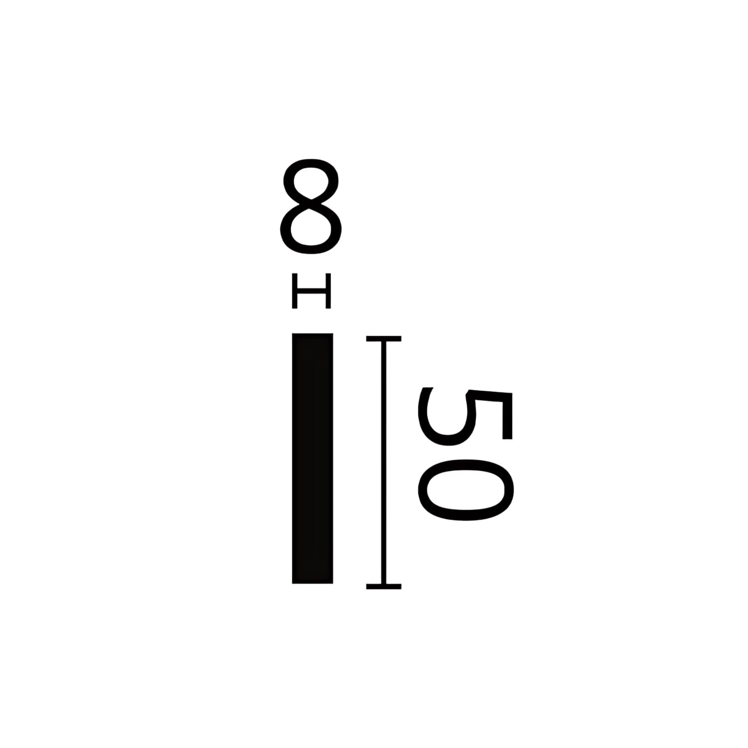 Detailansicht der NOEL & MARQUET Sockelleiste FL10: Profil mit Maßangaben (8 x 50 mm).
