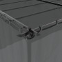 Detailaufnahme: Anthrazitfarbener vidaXL Pavillon 6x3 m mit Stahlrahmen und Vorhängen.