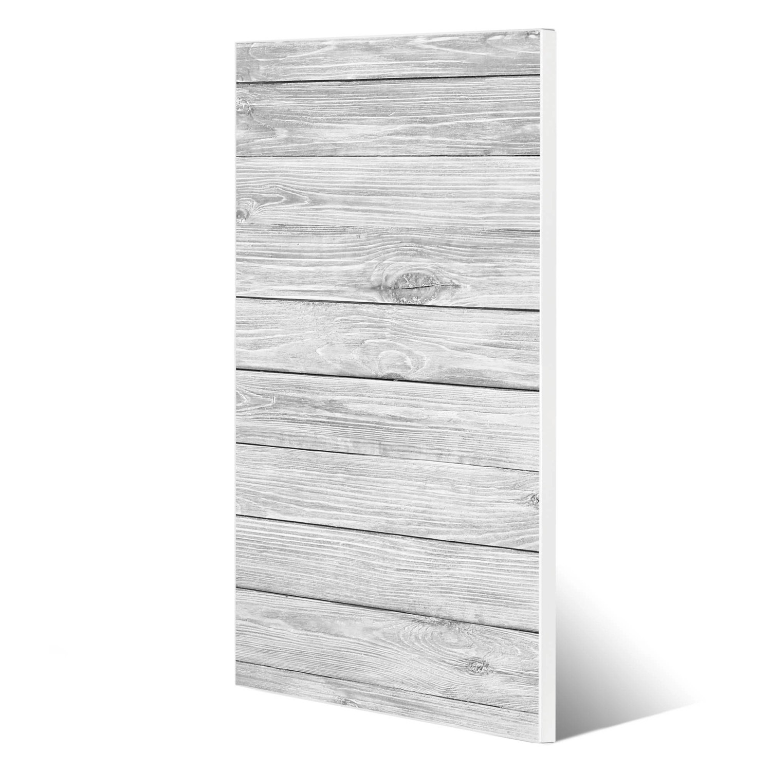 Banjado Magnettafel 37x78cm, weiße Magnetwand mit Holzmaserung, inkl. 4 Magnete.