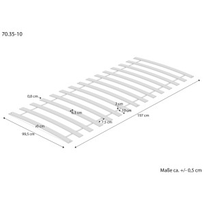 Erst-Holz Rollrost aus Federholzleisten 100 x 200 cm Buche- / Birke