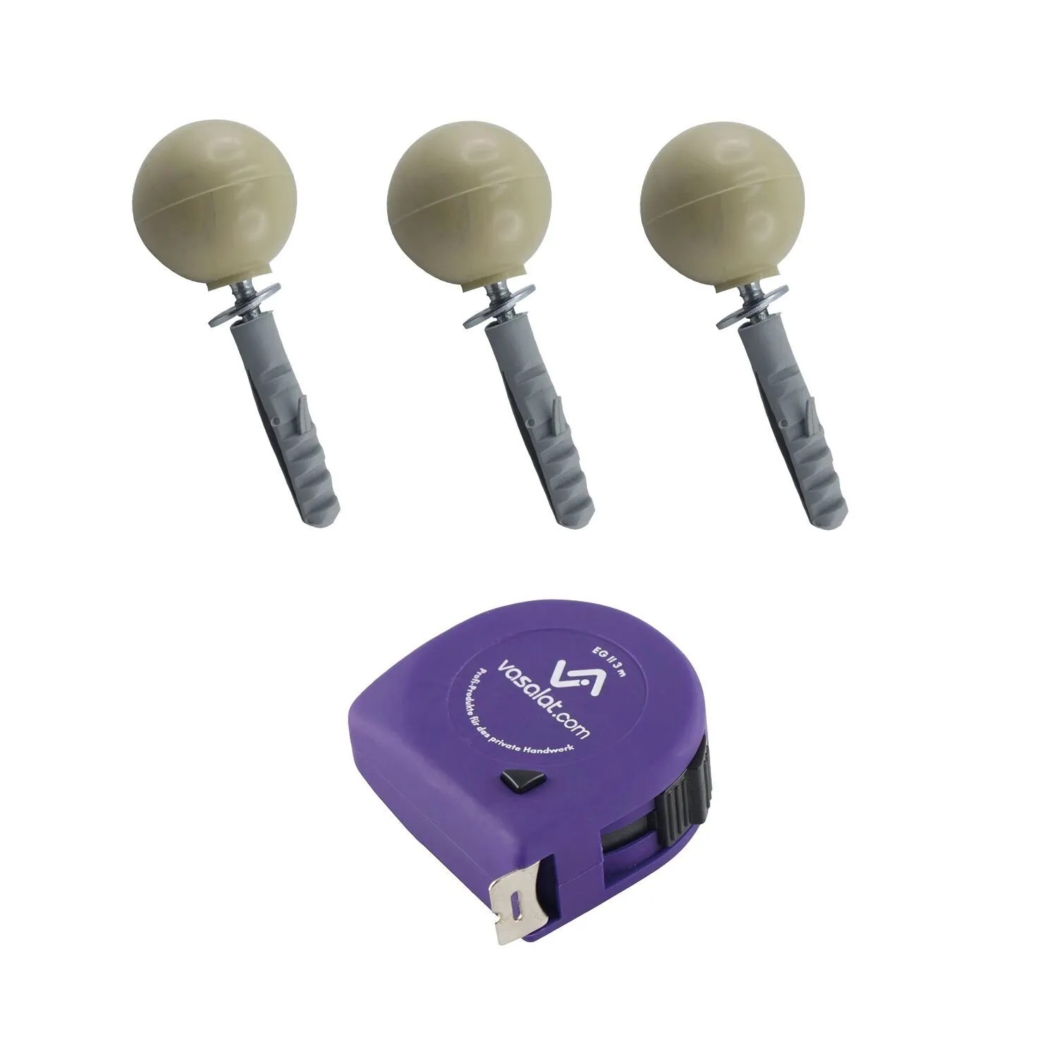 vasalat Set Türstopper Boden & Wand zum Schrauben Ø 35 mm H 31 mm Beige