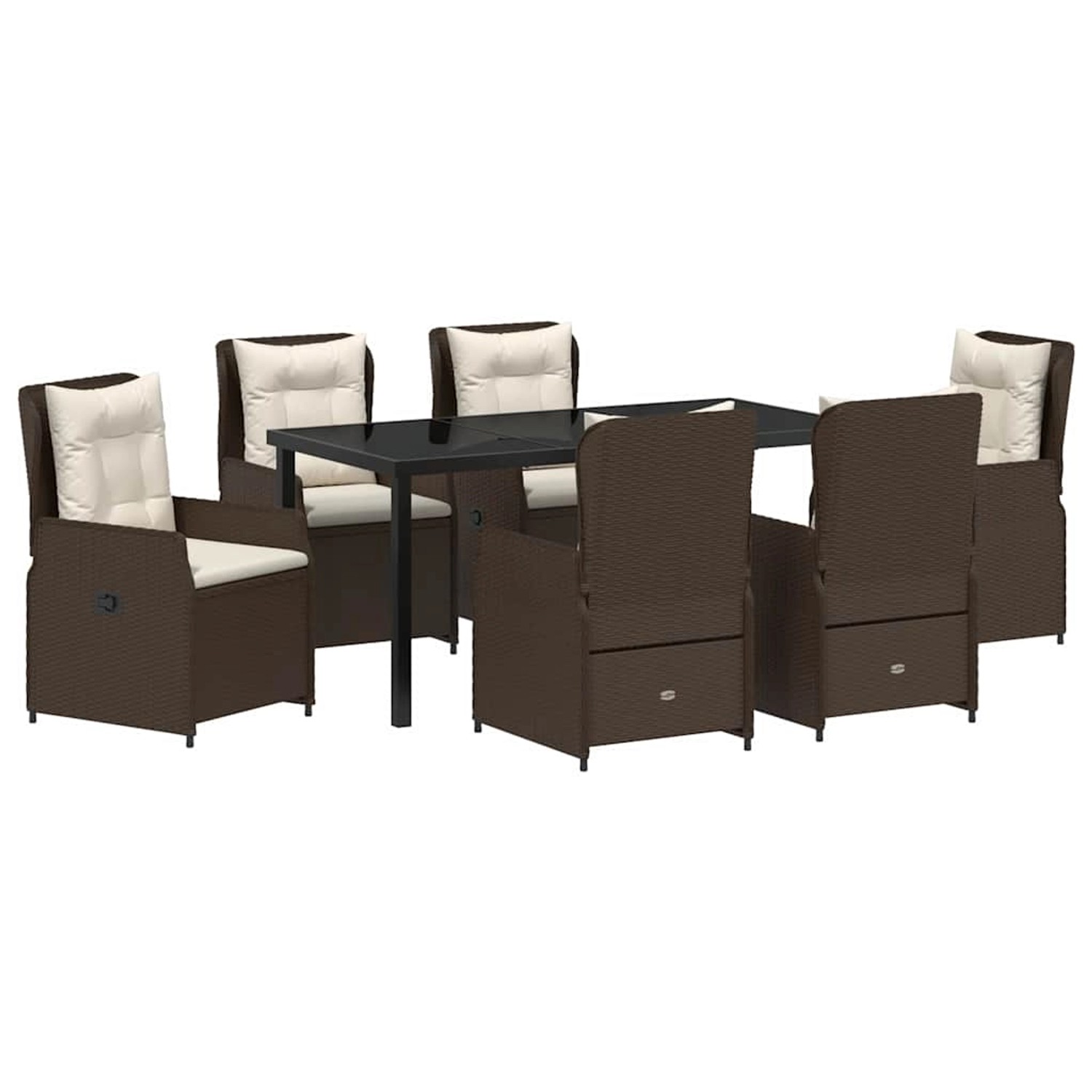 vidaXL Garten Essgruppe 7-Tlg Braun Poly Rattan 3380950 günstig online kaufen