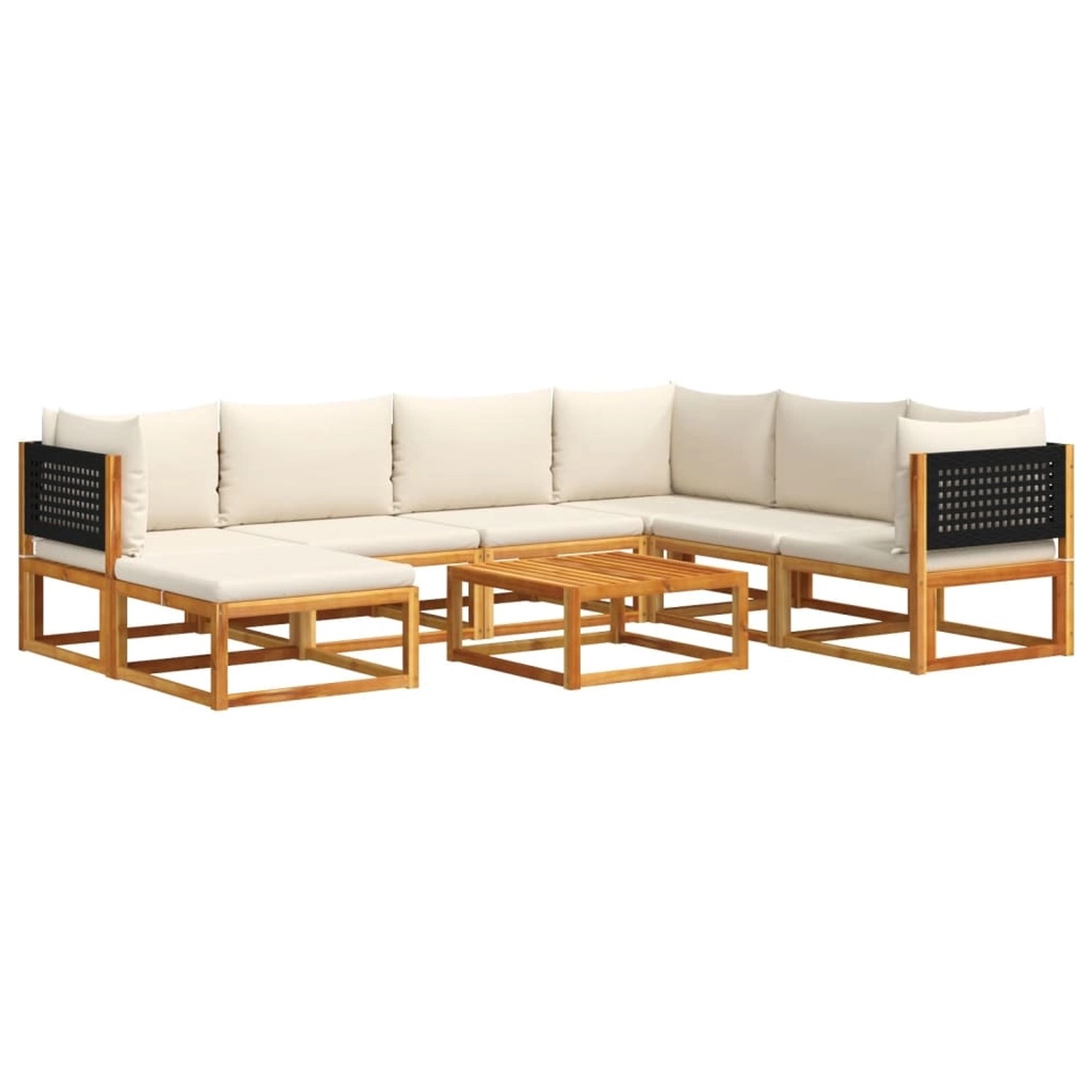 vidaXL 8-Tlg Gartensofa-Set mit Kissen Holz Akazie Rattan 3278881 günstig online kaufen