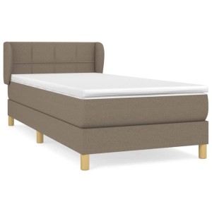 vidaXL Boxspringbett mit Matratze Taupe 80x200 cm Stoff 3126761