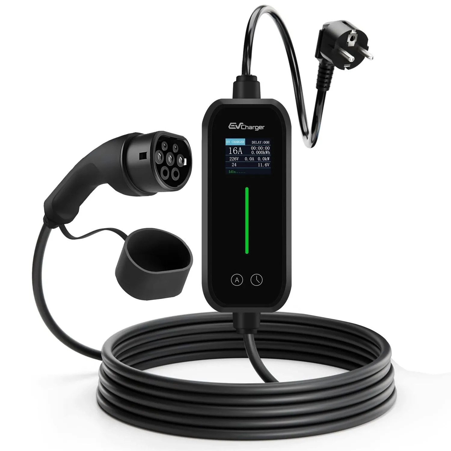 Junsun EV Ladegerät 3.5kW 8m Kabel Typ 2 1-phasig 6-16A Einstellbar Smart App-Steuerung