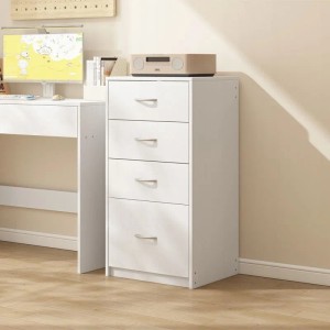 Rebiko Modernes Regal Mit 4 Schubladen Loft Weiße Kommode Büroschrank Groß 85 Cm
