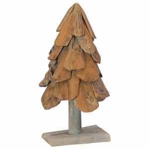 vidaXL Weihnachtsbaum mit Ständer Braun 60 cm Massivholz Teak 42017940