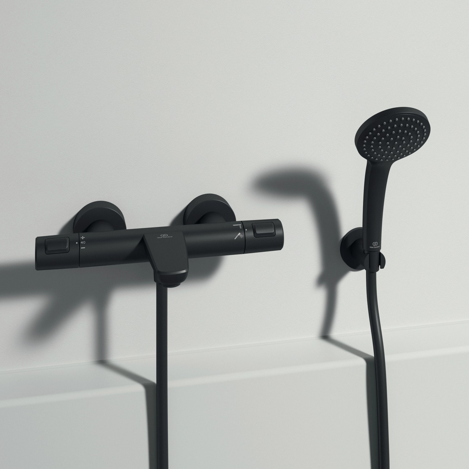 Ideal Standard Idealrain Handbrause, 1-Funktion, Ø100 mm, Schwarz matt.