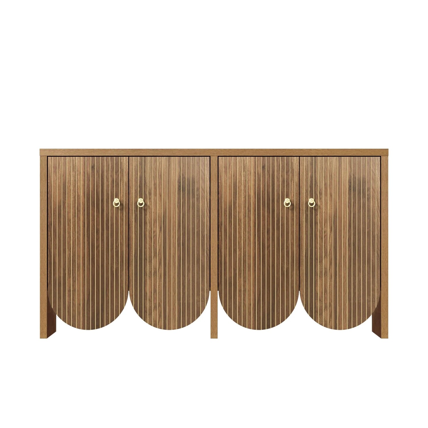 ModernLuxe Sideboard Elegant mit 4 Türen Verstellbaren Ablagen MDF Natur