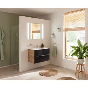 Fackelmann LED-Spiegelelement Brillant Light, 80 cm, mit Beleuchtung im Badezimmer.