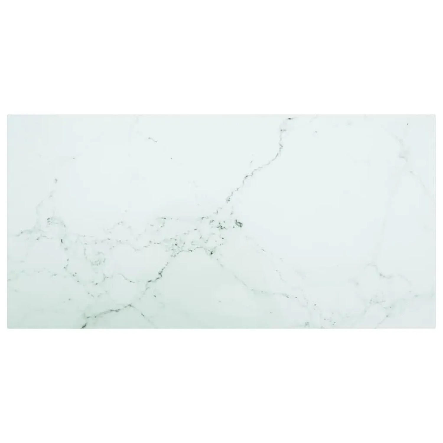 vidaXL Tischplatte Weiß 100x50 cm 6 mm Hartglas in Marmoroptik 322258