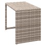 Hocker aus Polyrattan, Teil des Balkonmöbel-Sets Olea Mini, hellgrau.