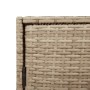 Detailaufnahme: Beige VidaXL Gartenschrank aus Poly Rattan, Teil einer Universalbox zur Aufbewahrung im Garten.