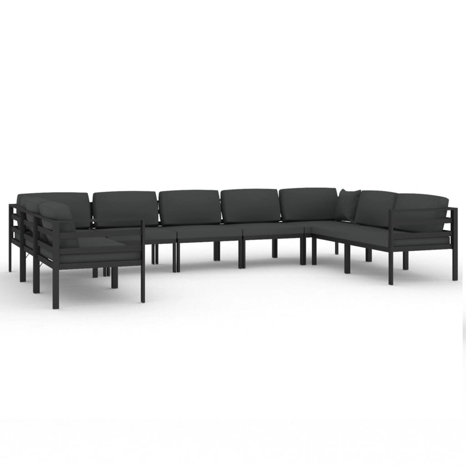 Vidaxl 9-tlg. Garten-lounge-set Mit Kissen Aluminium Anthrazit günstig online kaufen