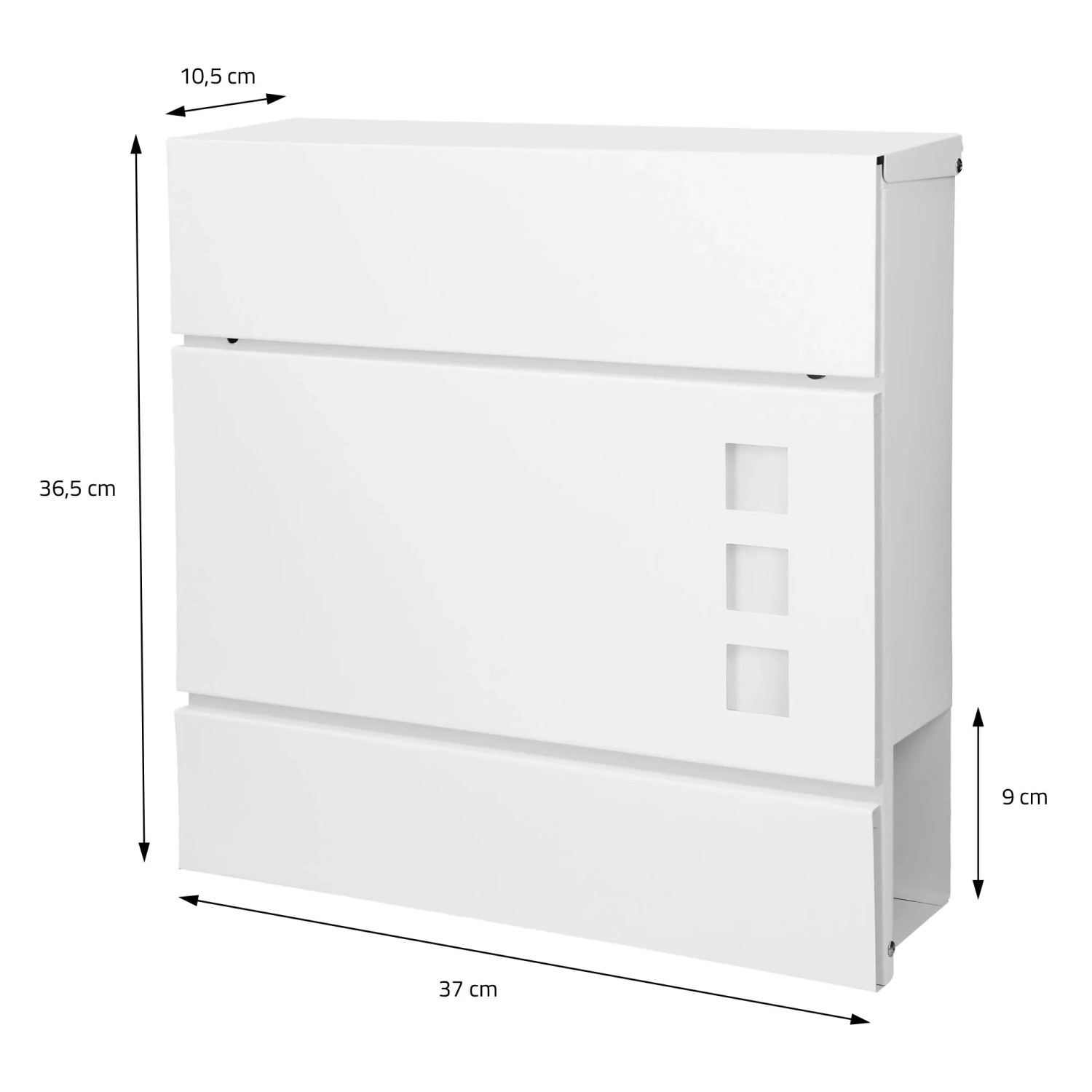 Weißer ECD Germany Standbriefkasten mit Zeitungsfach und anthrazitfarbenem Ständer (120cm).