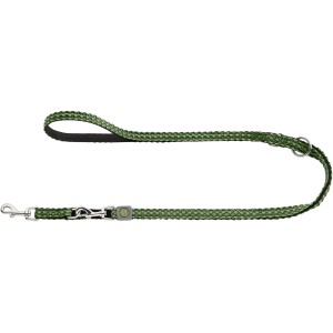 Verstellbare Hunter Führleine Hilo, lindgrün, 2 m lang. Hundeleine aus Mesh-Material mit Karabiner.