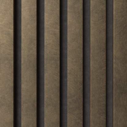 Denpanels Akustikpaneel Foliert Metalloptik Bronze Filz Schwarz 60 x 240 cm FSC®