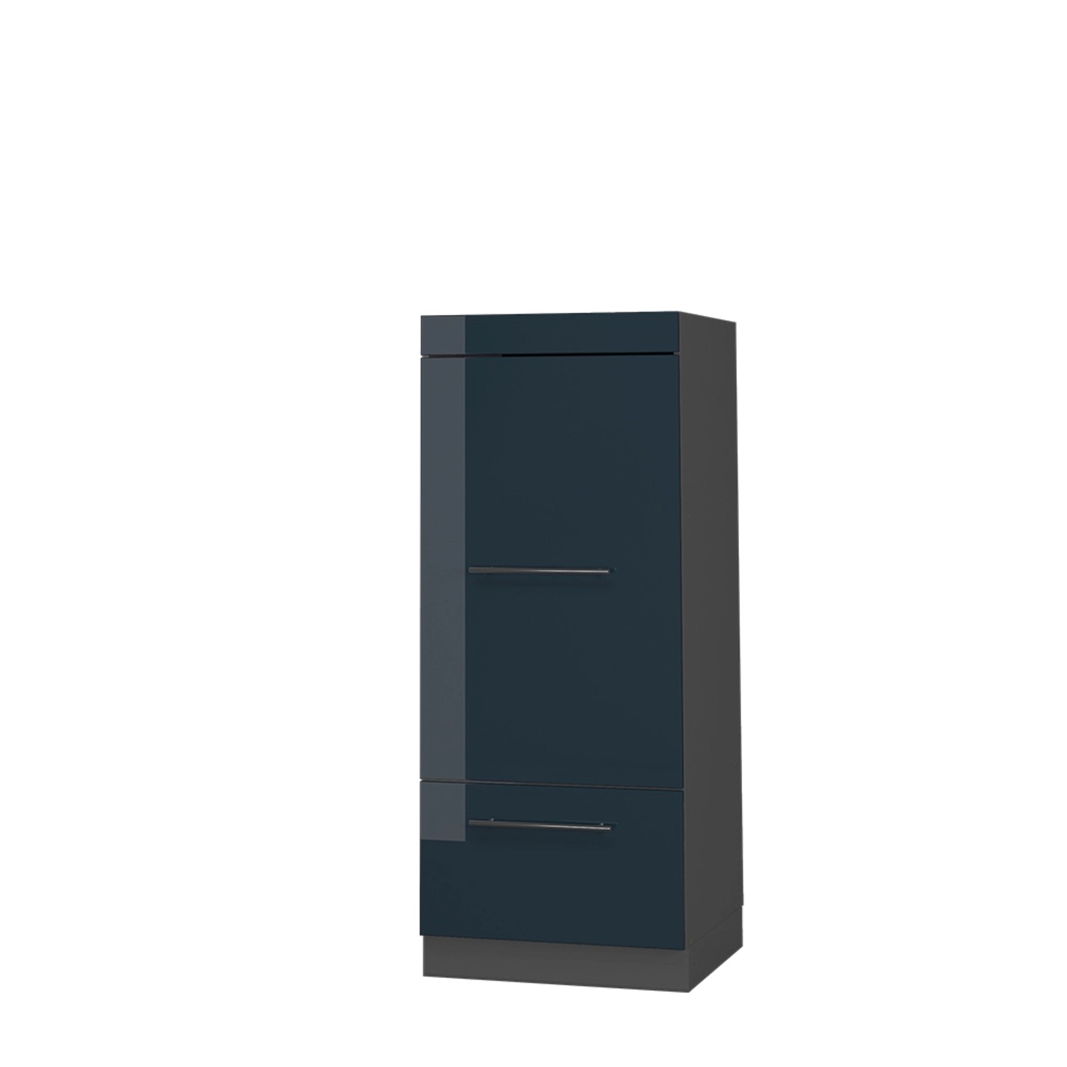 Vicco Mikrowellenschrank Fame-Line Dunkelblau Hochglanz/Anthrazit 60 cm