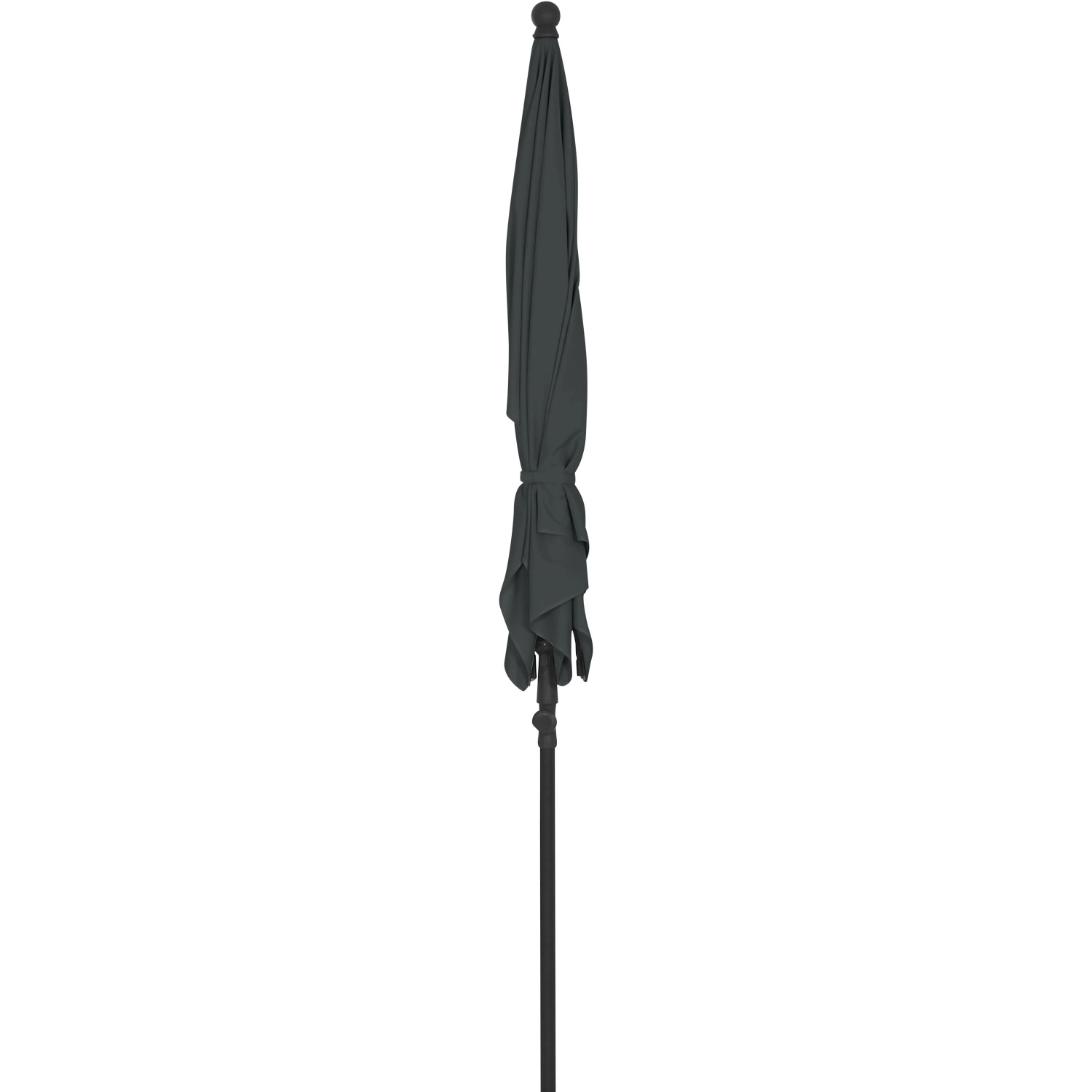 Geschlossener, grauer Siena Garden Marktschirm City 210x140 cm mit Neigungsfunktion.