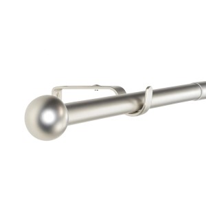 Deco-Raum Gardinenstangen Set Ausziehbar 1-Lauf Kugel Flexa Ø 16/19 mm 120-210cm Edelstahl-optik