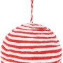 Weihnachtskugel-Set, rot-weiß gestreift, Ø 15cm, mit Seilaufhängung.