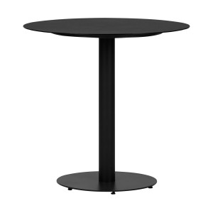Schwarzer ebuy24 Hector Gartentisch Ø70 cm, runder Tisch mit Mittelfuß für Garten und Balkon.