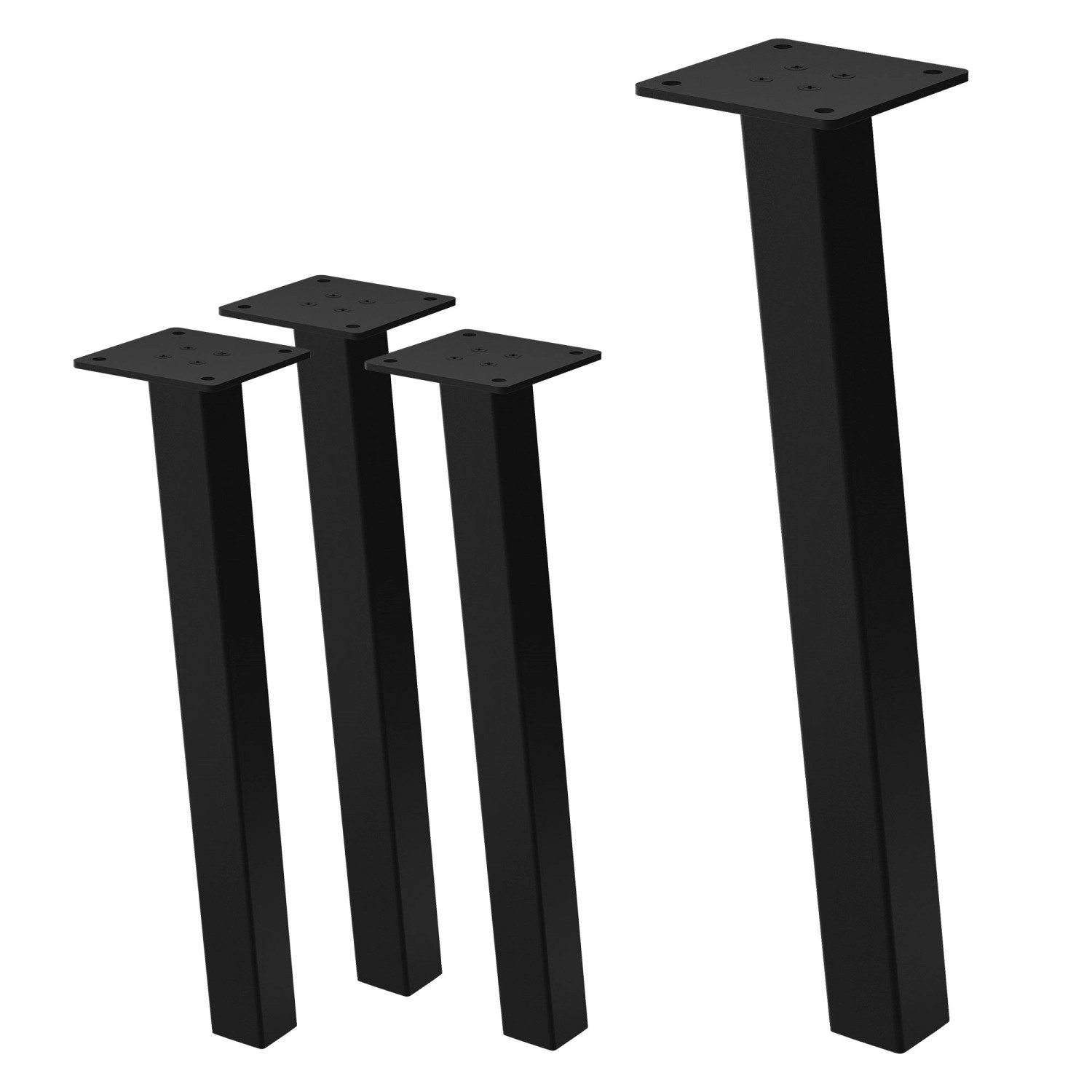 ML-Design Tischbeine 4Er Set I-96GRAD H42 cm Schwarz Stahl 4x4cm