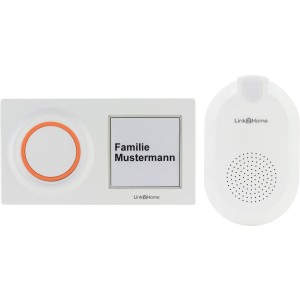 Link2Home WiFi Funkgong in Weiß: Klingeltaster und Gong für die Hausfunksteuerung.