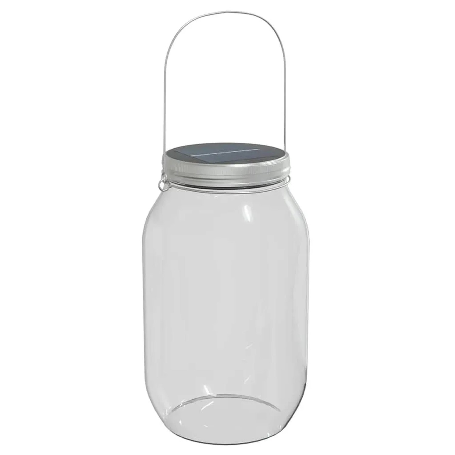 12er Set Solarleuchten im Einmachglas-Design, warmweiß, mit Tragegriff.