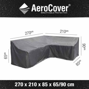 Aerocover Schutzhülle für rechteckige Eck-Lounge, 270x210 cm, anthrazit.