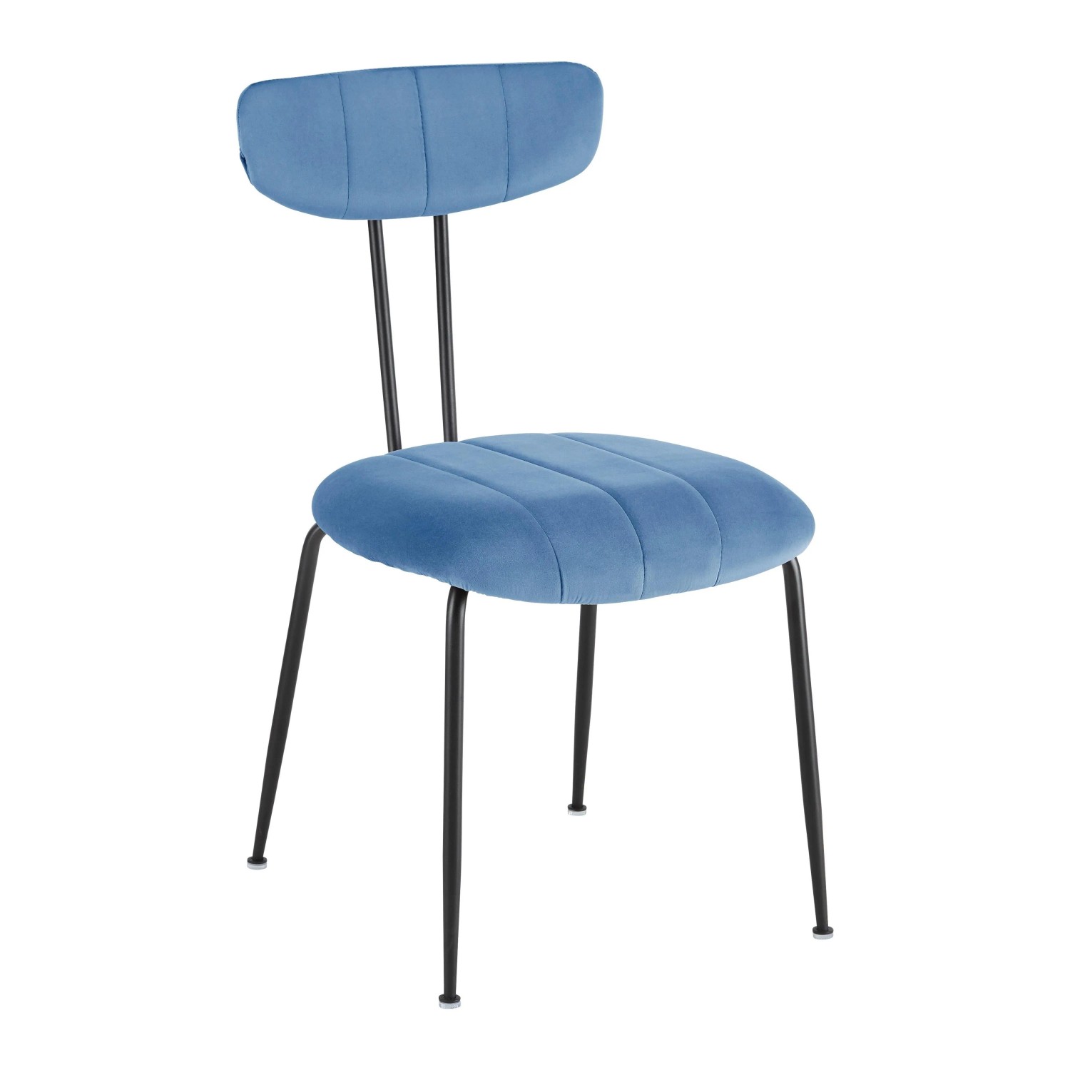 Bessagi Home Stuhl Tylor Blau Samt Gepolstert