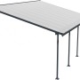 Palram Canopia Terrassenüberdachung Feria, anthrazit, 4x6.06 m. Robuste Konstruktion mit Polycarbonat-Dach.