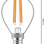 LED-Filament Leuchtmittel E14 Globe G45, 4,5W, warmweiß, Ø 4,5 cm.