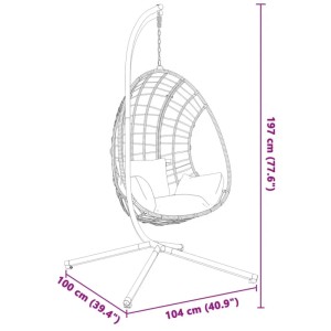 Schwarzes vidaXL Hängesessel-Gestell aus Stahl für Hollywoodschaukel, robust und stabil.